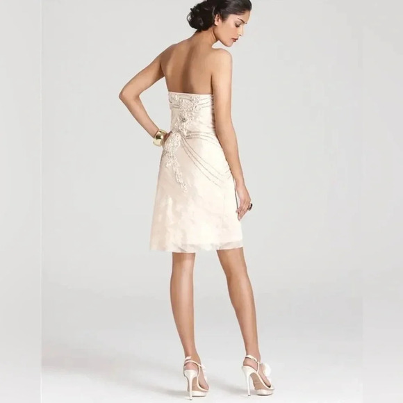 Sue Wong NWT Strapless Pleated Organza Embellished Cocktail Dress Size 2 - Picture 2 of 12